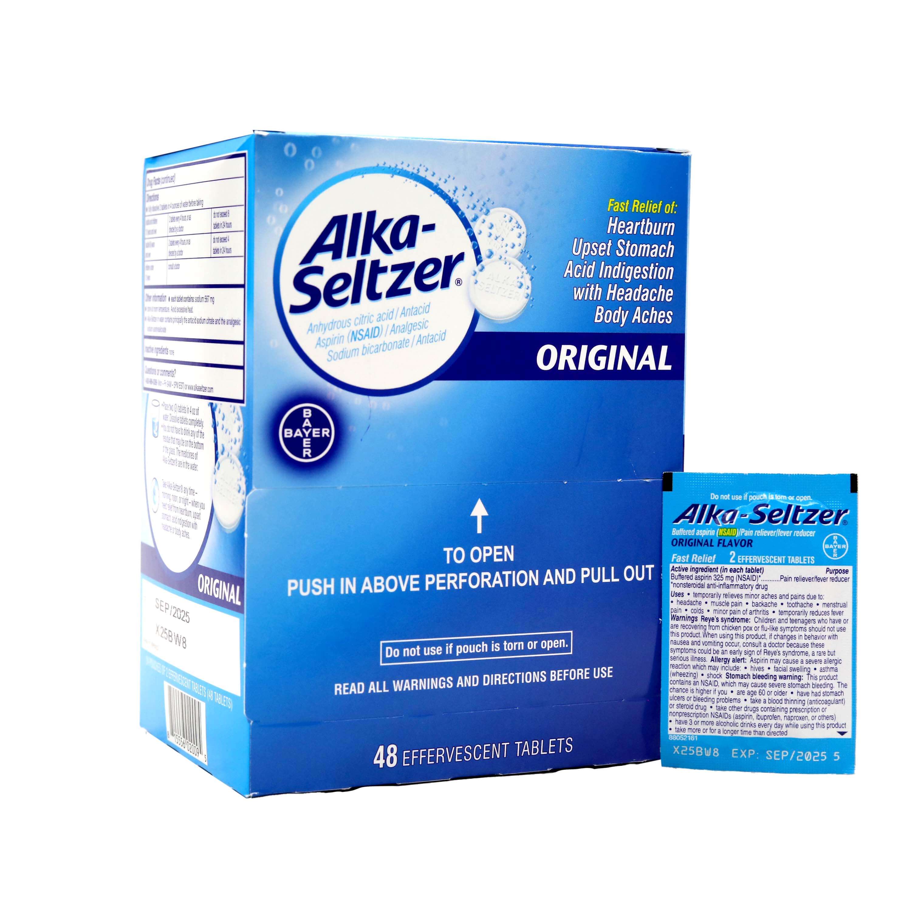 Alka-Seltzer Fast Relief Tablets | 2 Pack | 24 Count Display | Original product image